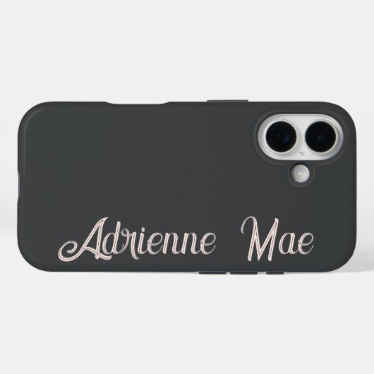 Coques Case-Mate iPhone Modern Baby Pink Blush Script Monogram Name (Verso (horizontal))