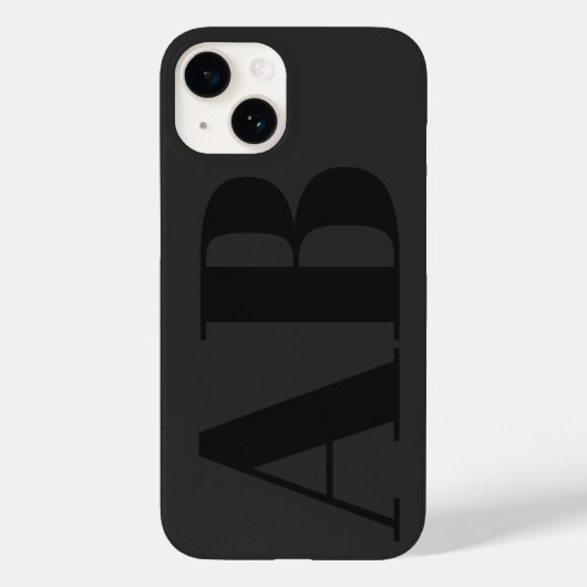 Coques Case-Mate iPhone Modern black initial minimal contemporary (Verso)