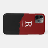Coques Case-Mate iPhone Modern Black & red script Custom Name (Dos (Horizontal))