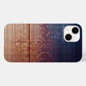 Coques Case-Mate iPhone Modern Blue and Orange Pixel Mosaic Gradient Sunse (Verso (horizontal))