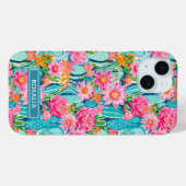 Coques Case-Mate iPhone Modern Colorful Blooming Cacti Personalized (Verso (horizontal))