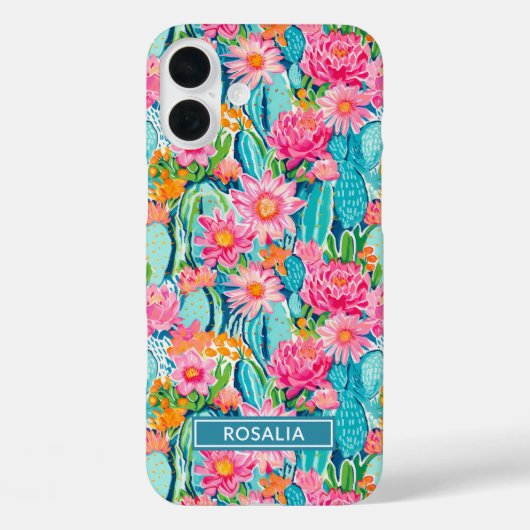 Coques Case-Mate iPhone Modern Colorful Blooming Cacti Personalized (Verso)