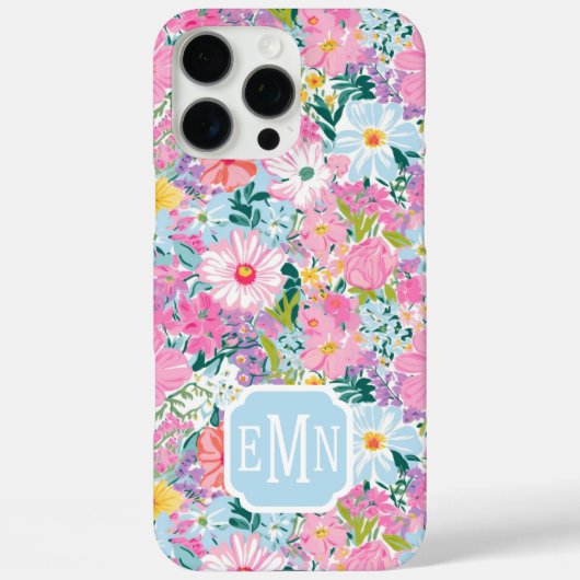 Coques Case-Mate iPhone Modern Colorful Garden Monogrammed  (Verso)