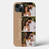 Coques Case-Mate iPhone Modern Couple Names 3 photos collage grille (Verso)