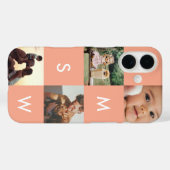 Coques Case-Mate iPhone Modern Custom Photo Collage Monogram | Pink  (Verso (horizontal))
