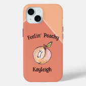 Coques Case-Mate iPhone Modern Cute Kitschy Peach Ajouter Nom Fun Summer (Verso)