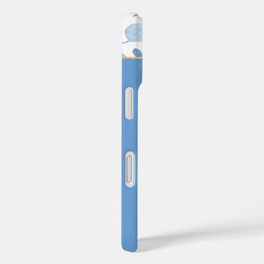 Coques Case-Mate iPhone Modern Elegant Blue Floral Pattern (Verso / Droite)