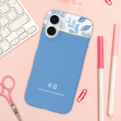 Coques Case-Mate iPhone Modern Elegant Blue Floral Pattern 
