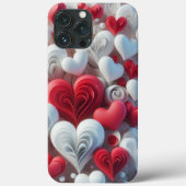 Coques Case-Mate iPhone Modern elegant pink white heart valentine (Verso)