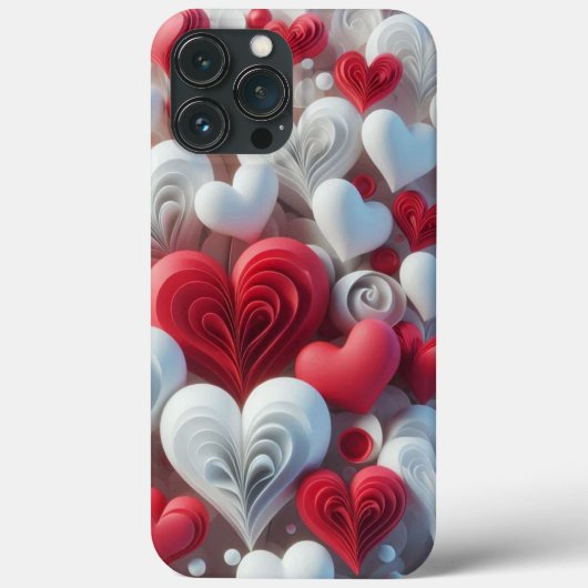 Coques Case-Mate iPhone Modern elegant pink white heart valentine (Verso)