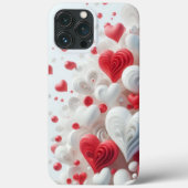 Coques Case-Mate iPhone Modern elegant pink white heart valentine (Verso)