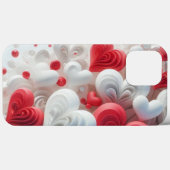 Coques Case-Mate iPhone Modern elegant pink white heart valentine (Verso (horizontal))