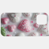 Coques Case-Mate iPhone Modern elegant pink white heart valentine (Verso (horizontal))