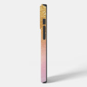 Coques Case-Mate iPhone Modern Glitter Holographic Gold with Name (Verso / Gauche)