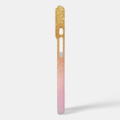 Coques Case-Mate iPhone Modern Glitter Holographic Gold with Name (Verso / Gauche)