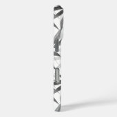 Coques Case-Mate iPhone Modern Grey Tropical Feuille Motif Nom personnalis (Verso / Droite)