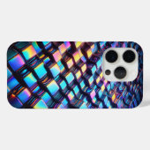 Coques Case-Mate iPhone Modern Iridescent Wavy Grid Phone Case Futuristic (Verso (horizontal))