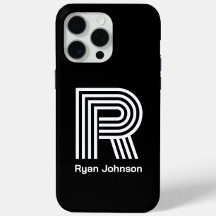 Coque iPhone 15 Pro Max Modern Monogram Noir