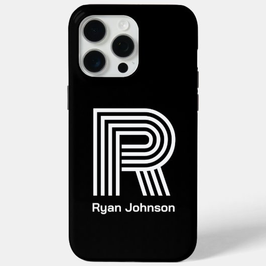 Coques Case-Mate iPhone Modern Monogram Noir (Verso)