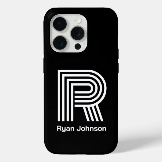 Coques Case-Mate iPhone Modern Monogram Noir (Verso)