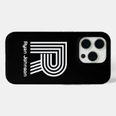 Coques Case-Mate iPhone Modern Monogram Noir (Verso (horizontal))