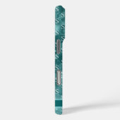 Coques Case-Mate iPhone Modern Monogram Sparkle Ocean Blue (Verso / Droite)