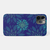Coques Case-Mate iPhone Modern Navy Blue and Green Floral Leaves Pattern (Dos (Horizontal))