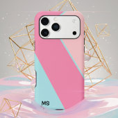 Coques Case-Mate iPhone Modern Pastel Pink & Blue Abstract Monogrammed