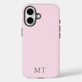 Coques Case-Mate iPhone Modern Personalized Pink Grey Initial Monogram (Verso)