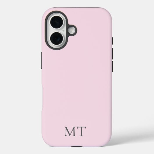 Coques Case-Mate iPhone Modern Personalized Pink Grey Initial Monogram (Verso)