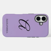 Coques Case-Mate iPhone Modern Purple Stylish Personalized Name Initial (Verso (horizontal))