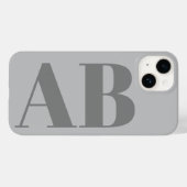 Coques Case-Mate iPhone Modern Silver Gray initial minimal contemporary (Verso (horizontal))