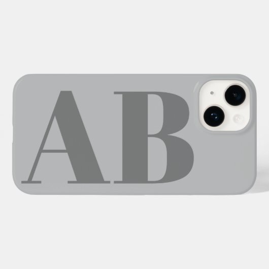 Coques Case-Mate iPhone Modern Silver Gray initial minimal contemporary (Verso (horizontal))
