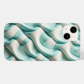 Coques Case-Mate iPhone Modern Soft Teal and White Geometric Wave Phone  (Verso (horizontal))