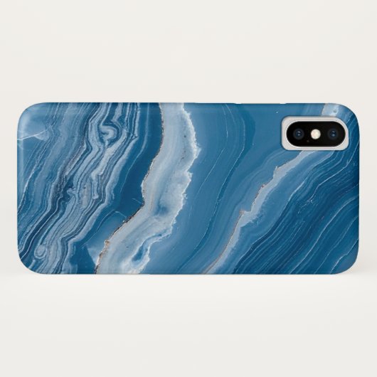 Coques Case-Mate iPhone Modern Stone Dusty Blue Marble (Dos (Horizontal))