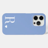 Coques Case-Mate iPhone modern stylish blue monogram initial (Verso (horizontal))