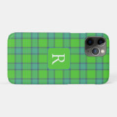 Coques Case-Mate iPhone Modern stylish green &blue Plaid tartan monogram (Dos (Horizontal))