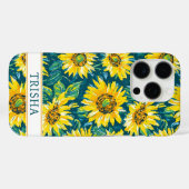 Coques Case-Mate iPhone Modern Sunflowers Monogrammed (Verso (horizontal))