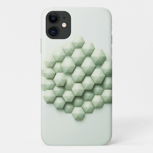 Coques Case-Mate iPhone Modern Textured Geometric Hexagons - Elegant Mint  (Dos)