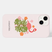 Coques Case-Mate iPhone Modern Tropical Pink Flamingo (Verso (horizontal))