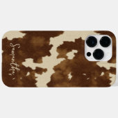 Coques Case-Mate iPhone Modern Western Country Cowgirl Brown Script Name (Verso (horizontal))