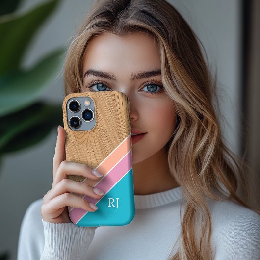 Coques Case-Mate iPhone Modern Wood Personalized Initial iPhone 