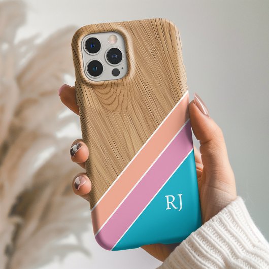 Coques Case-Mate iPhone Modern Wood Personalized Initial iPhone 