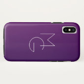 Coques Case-Mate iPhone Moderne 2 Initiales | Ombre Subtile Violet Foncé (Dos (Horizontal))