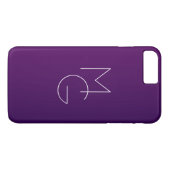 Coques Case-Mate iPhone Moderne 2 Initiales | Ombre Subtile Violet Foncé (Dos (Horizontal))