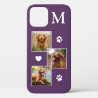 Moderne 3 Photo Monogramme Chat Purple Chien anima