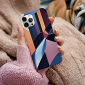 Coques Case-Mate iPhone Moderne 3D Metallic Blue et Peach Abstrait