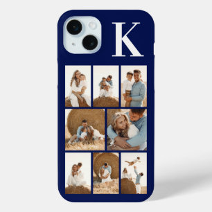 Coque iPhone 15 Mini Moderne 8 Photo Bleu Marine