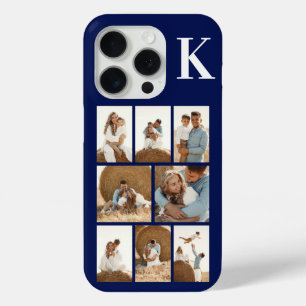 Coque iPhone 15 Pro Moderne 8 Photo Bleu Marine