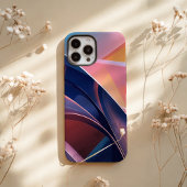 Coques Case-Mate iPhone Moderne Abstrait 3D Metallic Blue, Peach et Pink